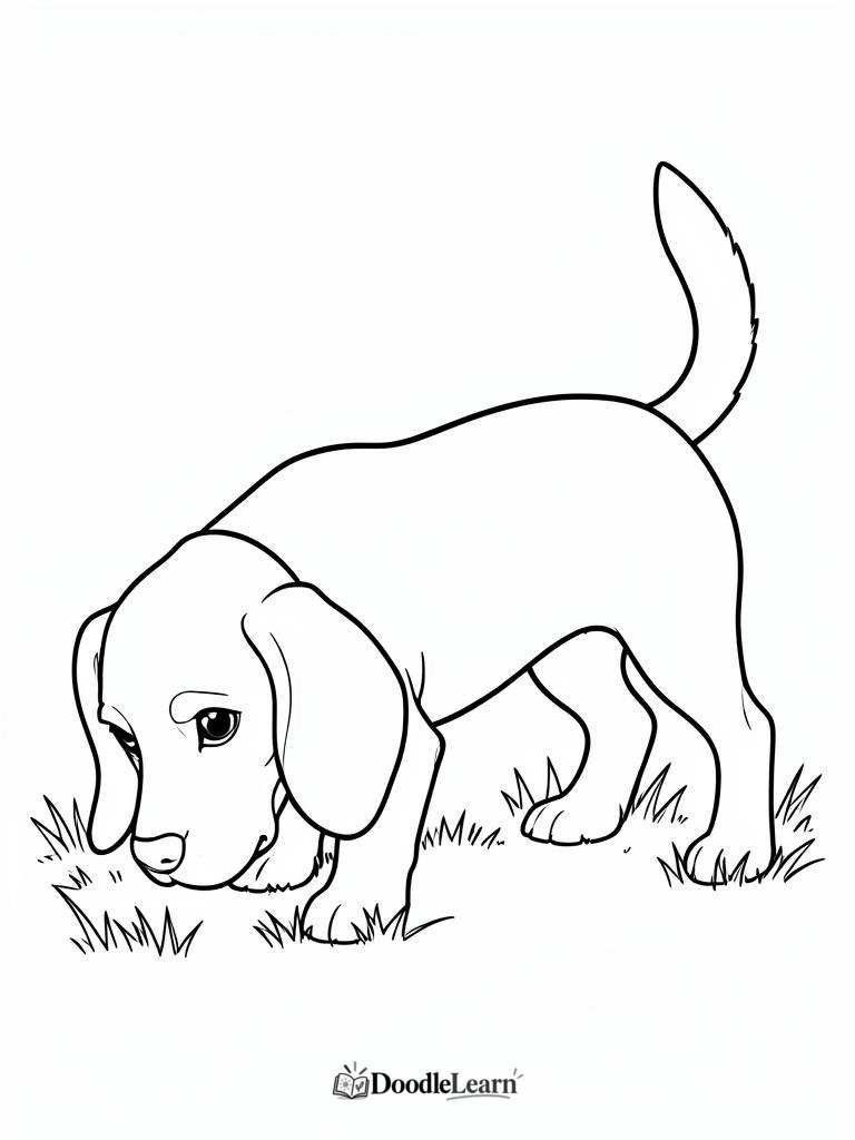 Free printable beagle coloring page for kids
