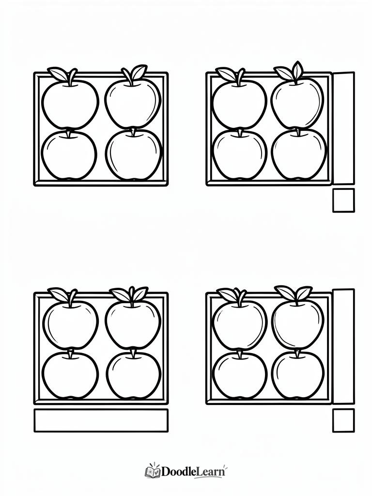 Free printable Count the Apples printable worksheet for kids