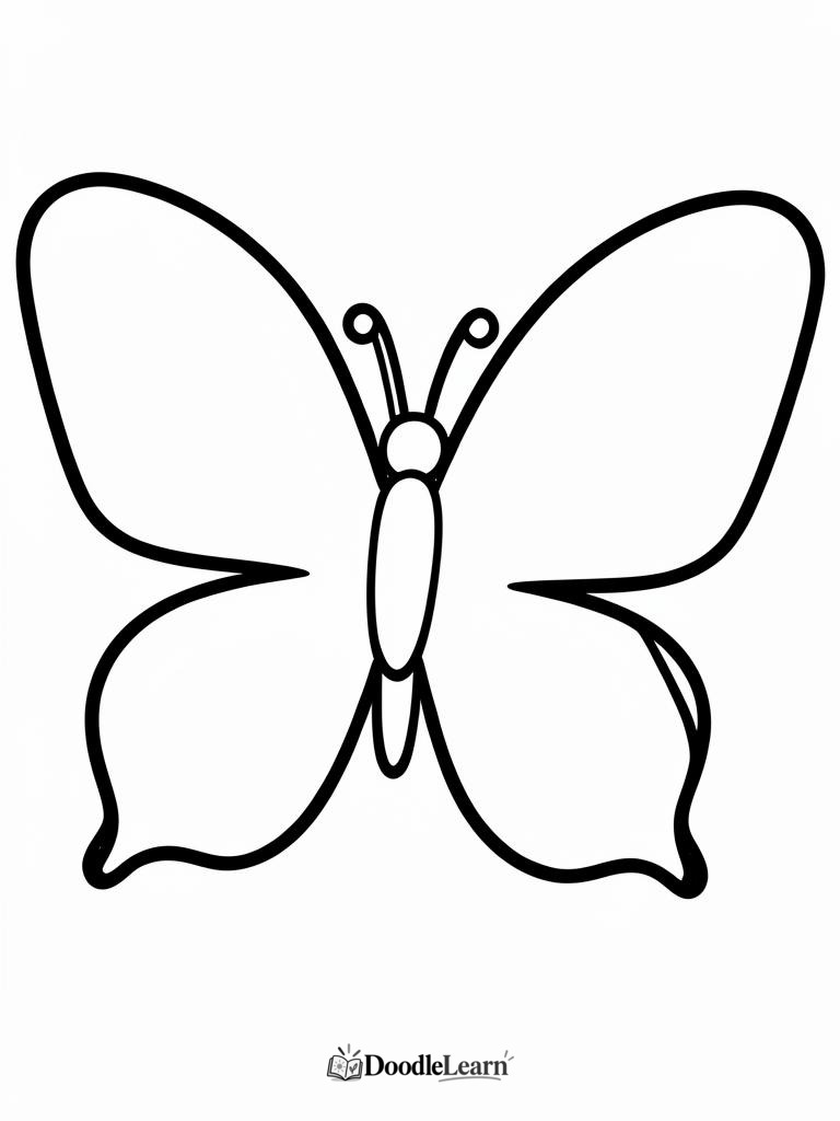 Free printable Big Butterfly coloring page for kids