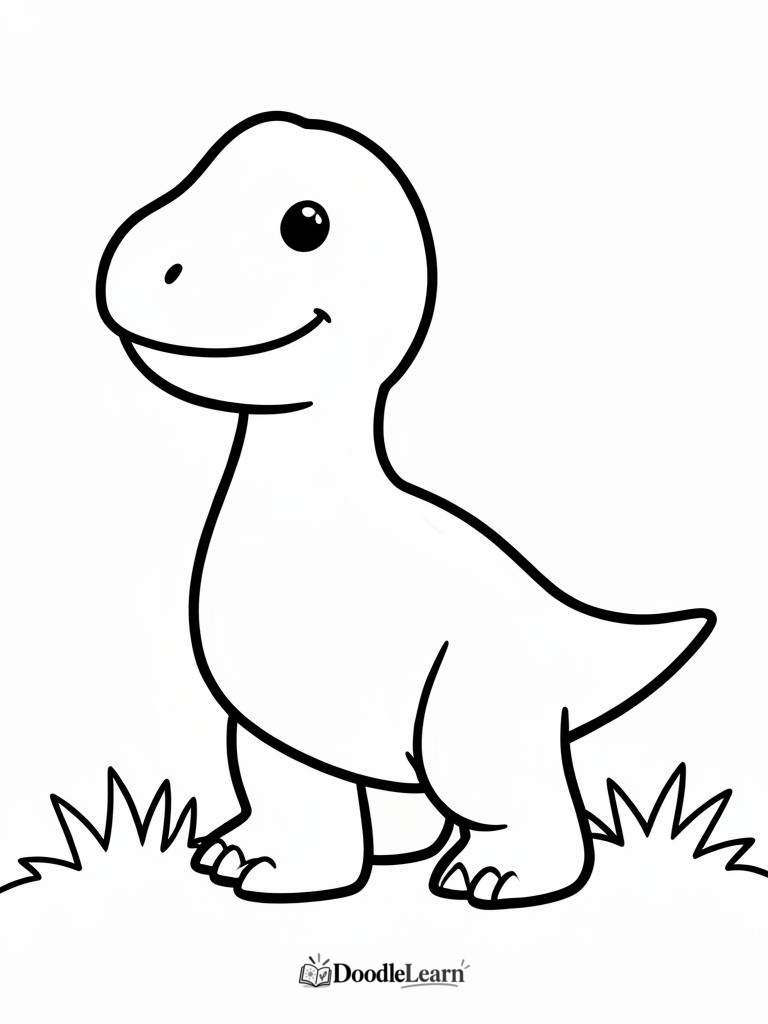 Free printable Simple Dinosaur coloring page for kids