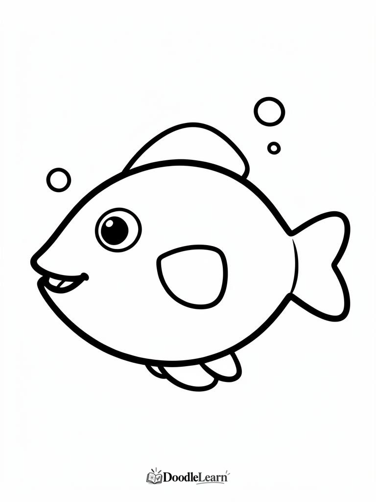 Free printable Simple Fish coloring page for kids