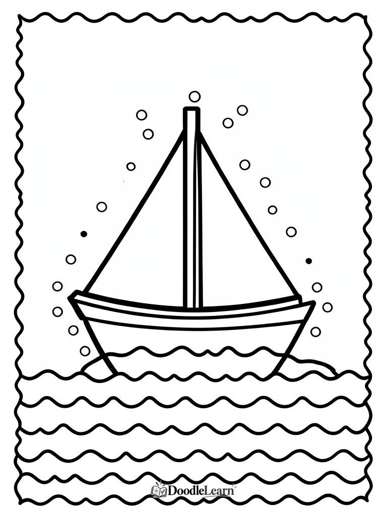 Free printable Dot-to-Dot Sailing Boat printable worksheet for kids