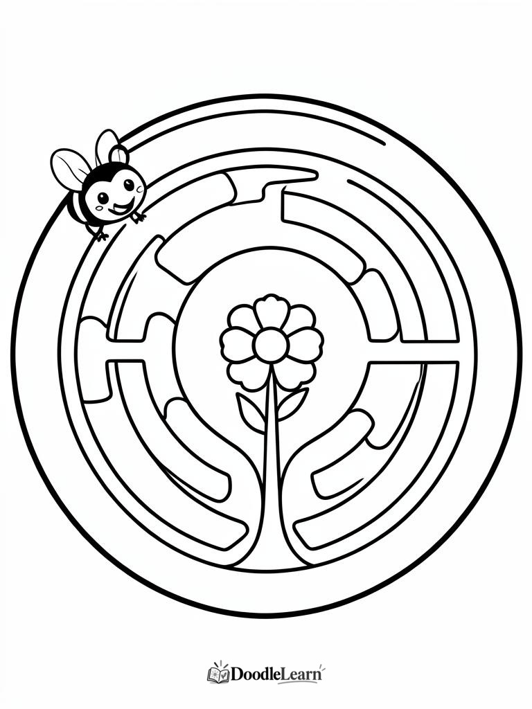 Free printable Bee to the Flower printable worksheet for kids