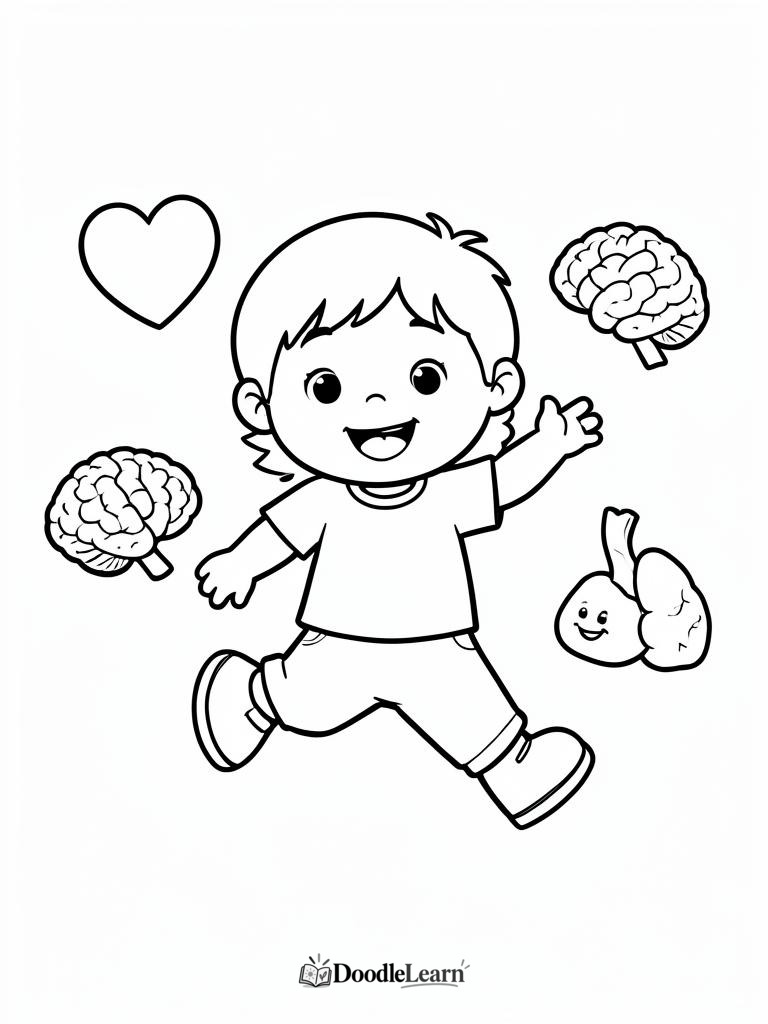 Free printable Me and My Senses coloring page for kids