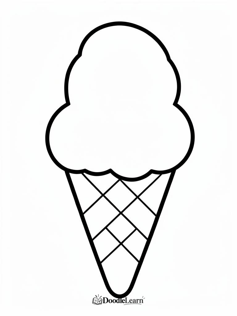 Free printable Ice Cream Cone coloring page for kids
