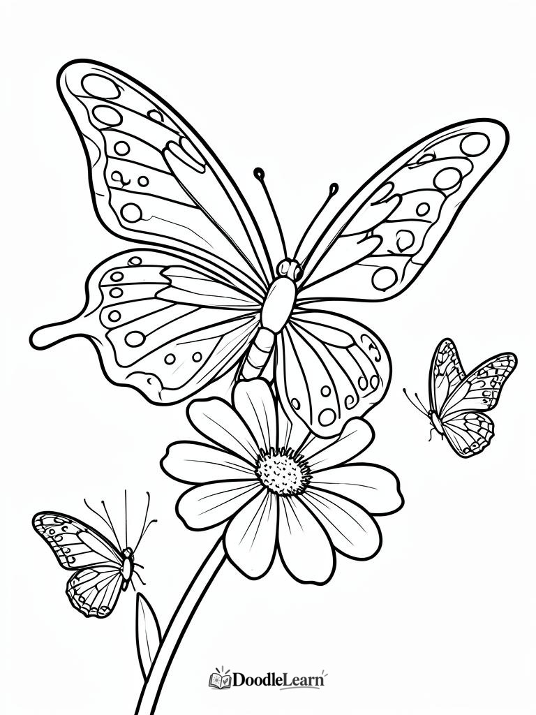 Free printable Symmetrical Butterfly coloring page for kids