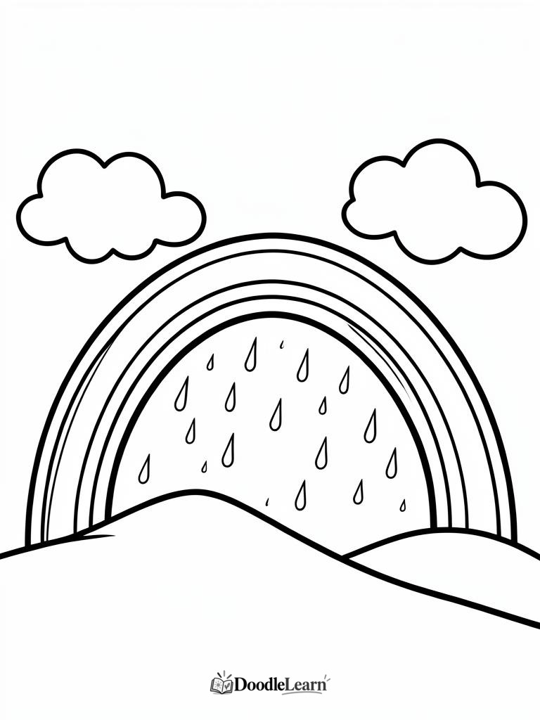 Free printable Rainbow After Rain coloring page for kids