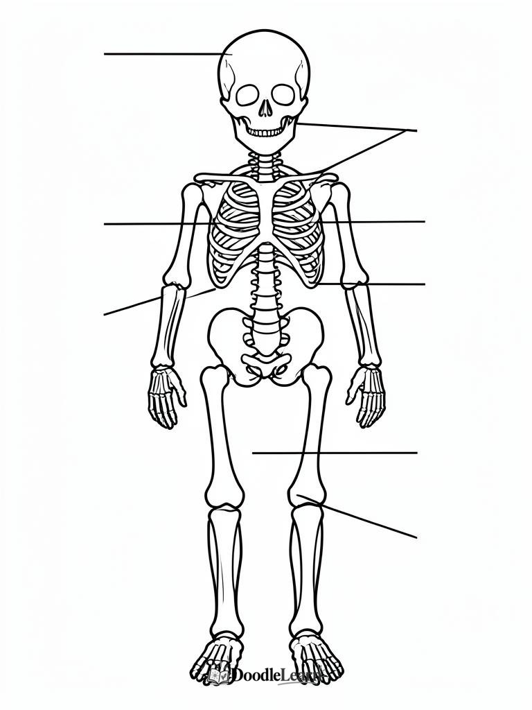 Free printable The Skeleton coloring page for kids
