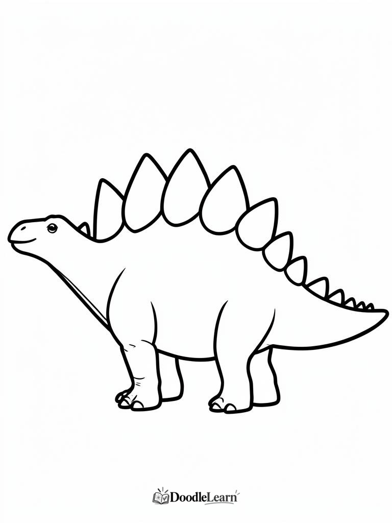 Free printable Stegosaurus coloring page for kids