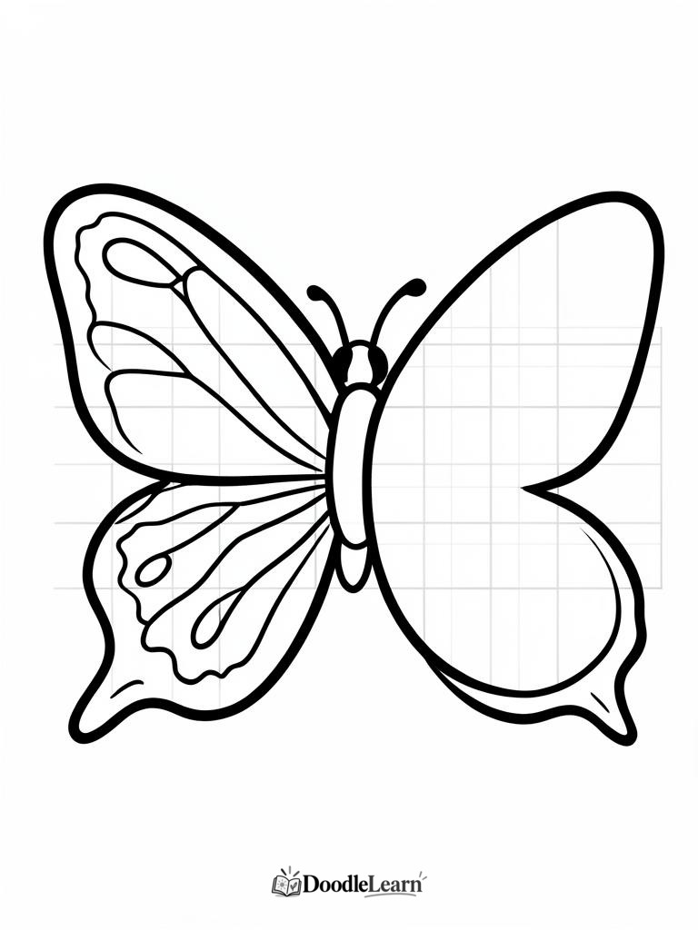 Free printable Finish the Butterfly printable worksheet for kids