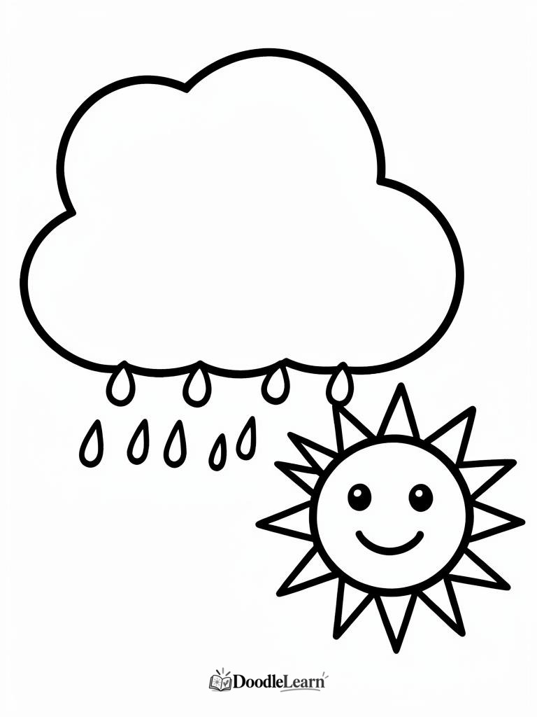 Free printable Simple Weather Sun coloring page for kids