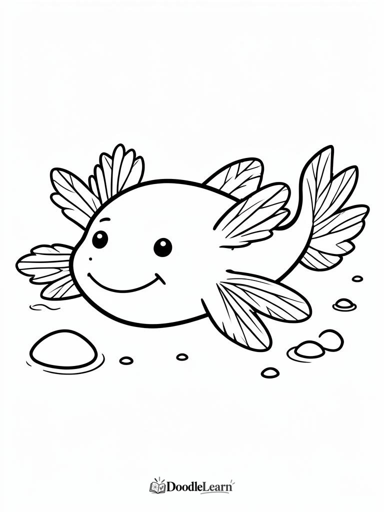 Free printable Axolotl Anatomy coloring page for kids