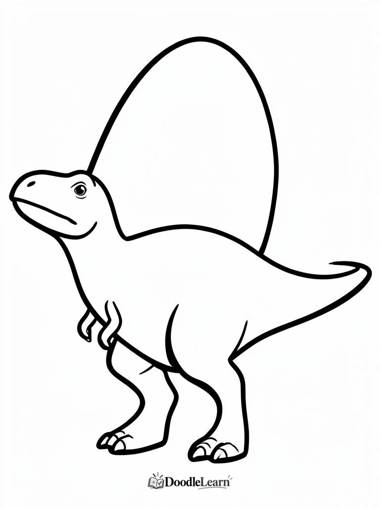 Simple Spinosaurus coloring page for toddlers and preschoolers