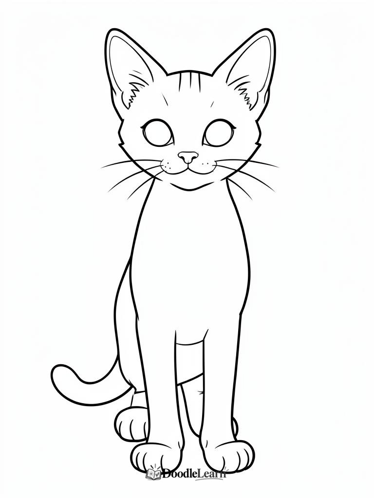 Free printable abyssinian cat coloring page for kids