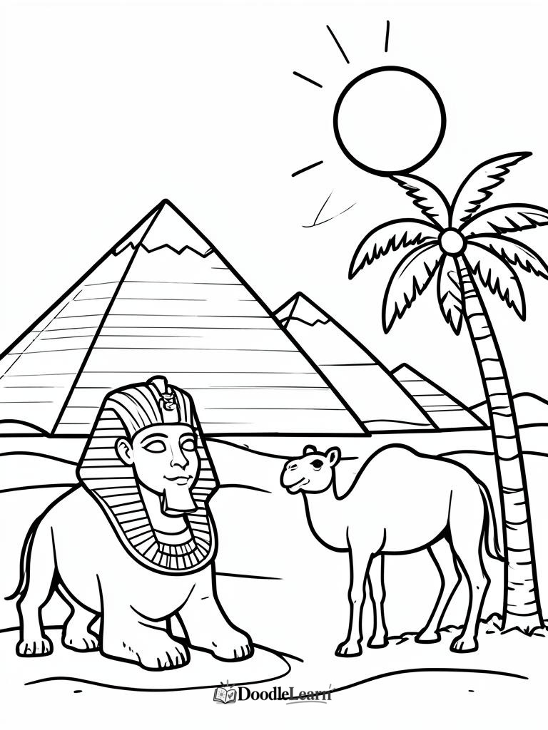 Free printable Ancient Egypt coloring page for kids