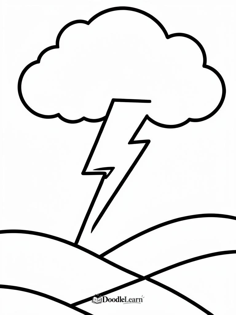 Free printable Thunderstorm Clouds coloring page for kids
