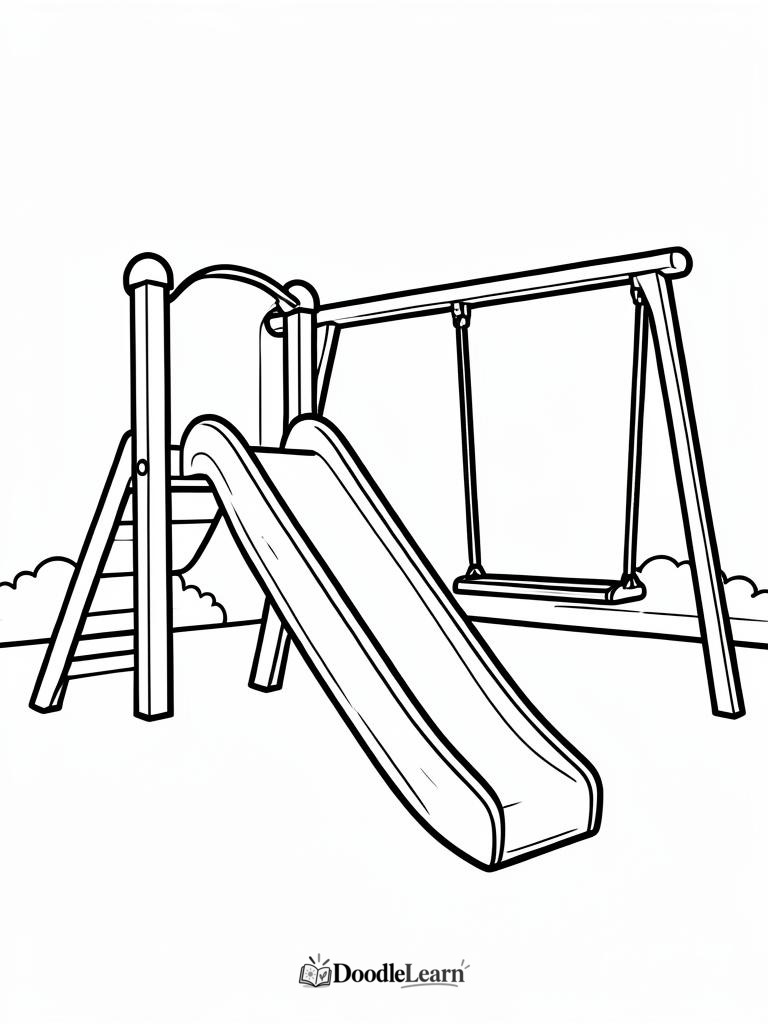 Free printable Playground Time coloring page for kids
