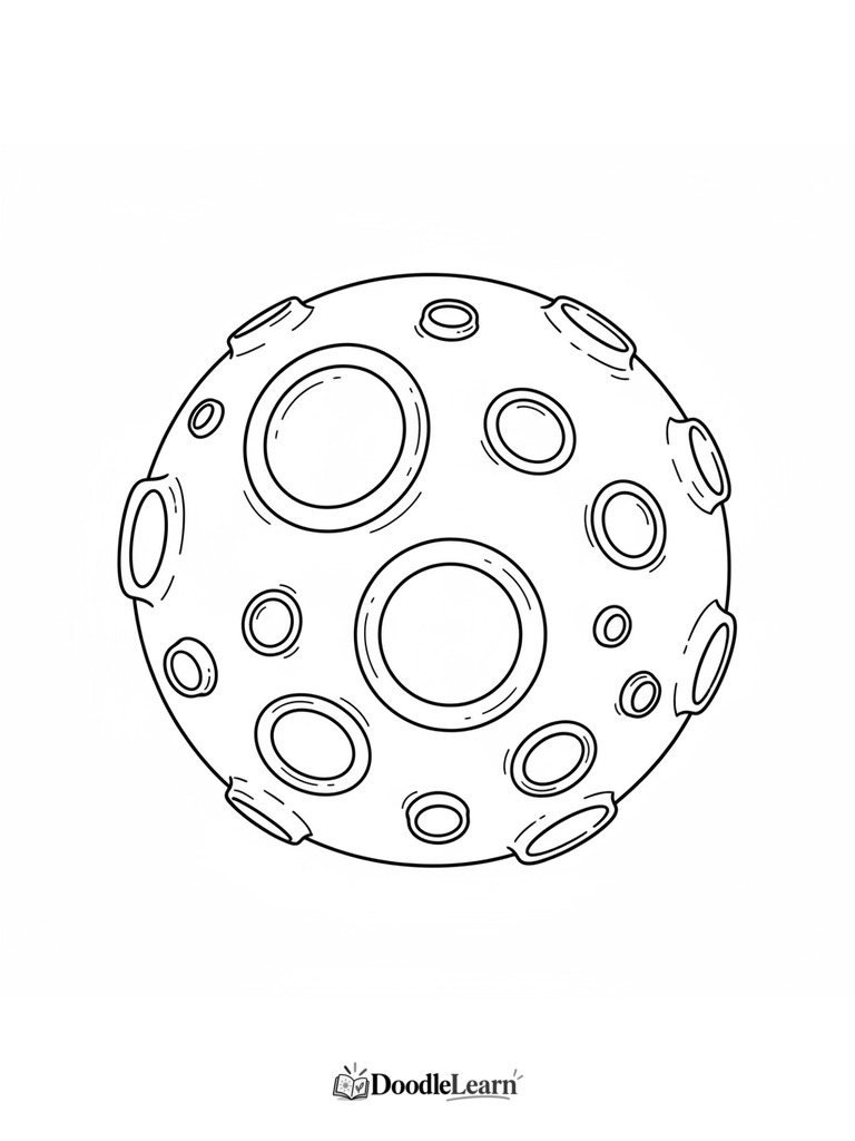 Free printable Moon Surface coloring page for kids