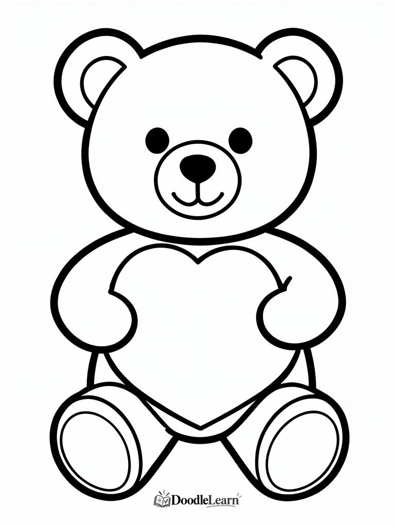 Free printable Teddy Bear coloring page for kids