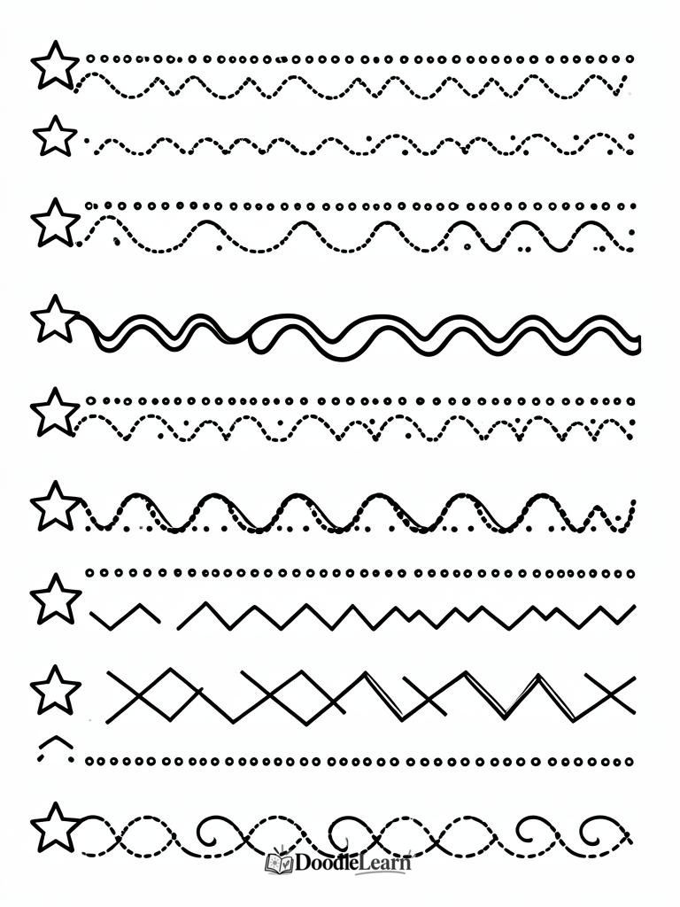 Free printable Pattern Tracing printable worksheet for kids