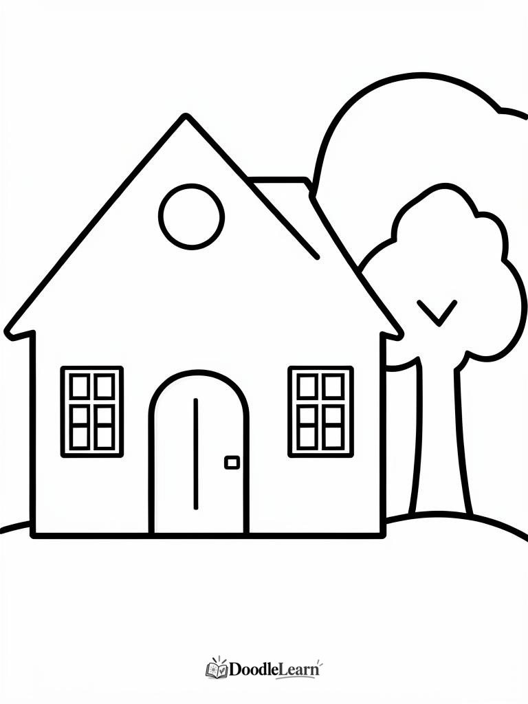 Free printable Little House coloring page for kids