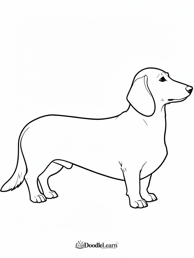 Free printable dachshund coloring page for kids