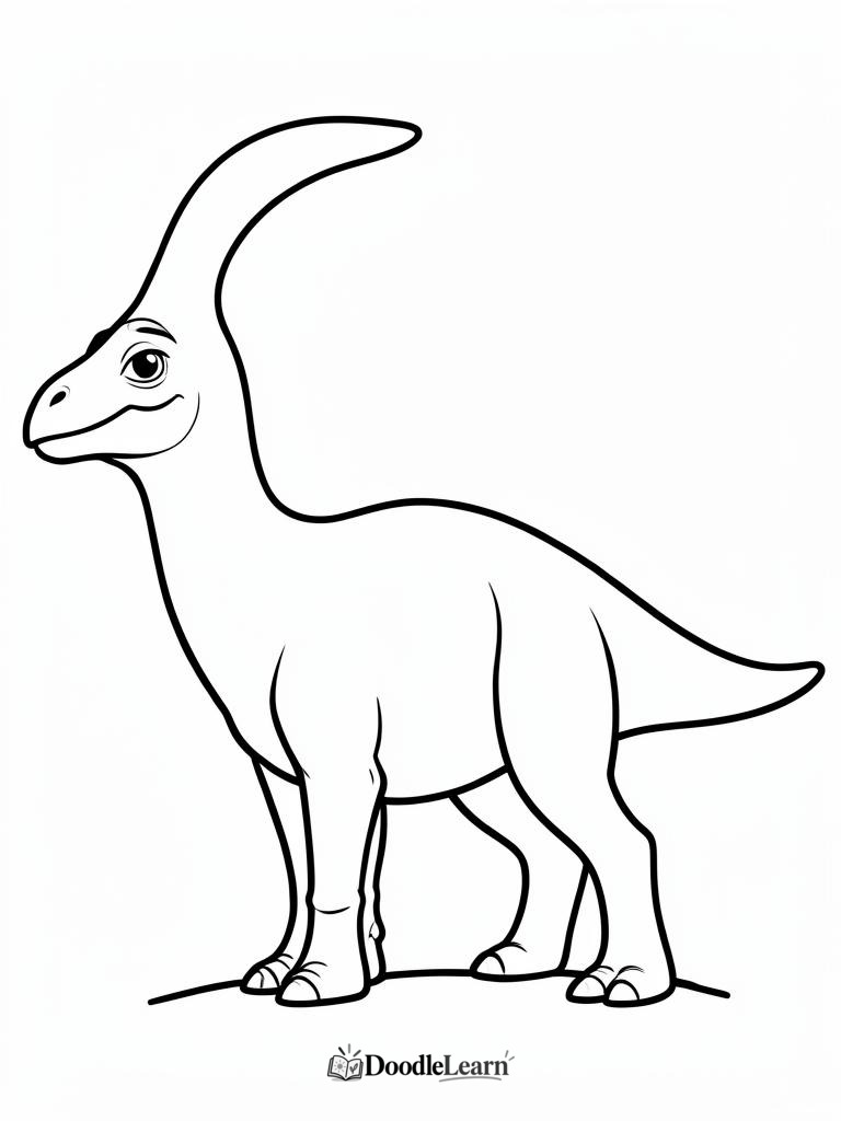 Free printable Parasaurolophus coloring page for kids
