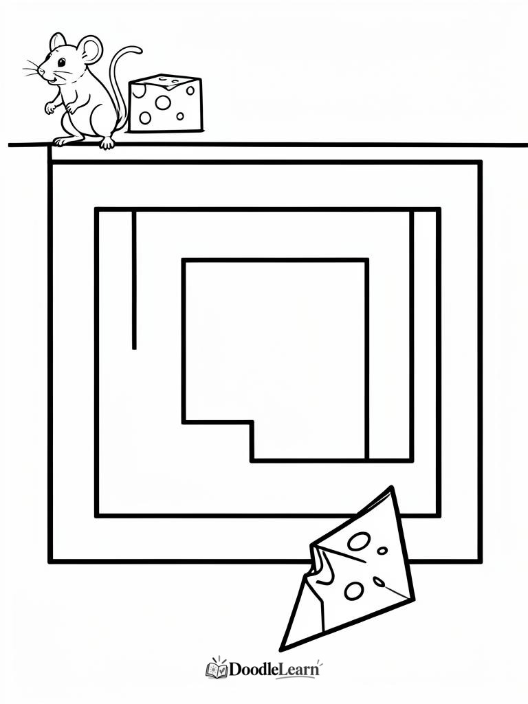 Free printable Mouse and Cheese printable worksheet for kids