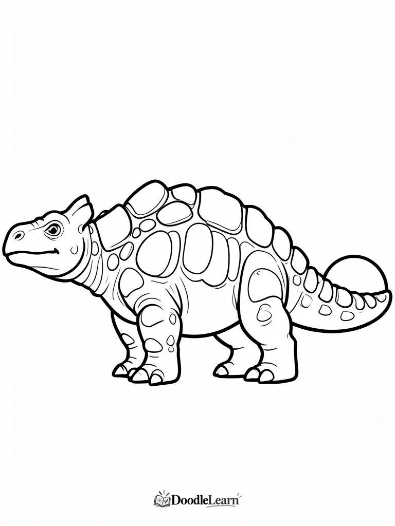 Free printable Ankylosaurus coloring page for kids