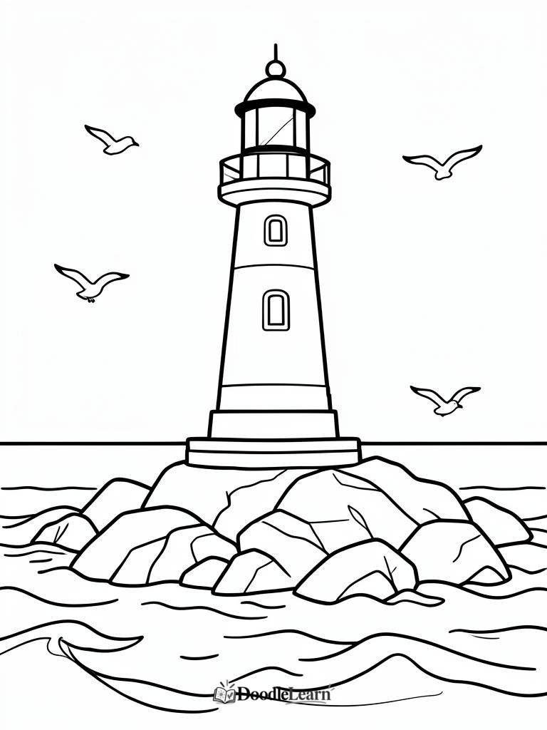Free printable Islands and Sea coloring page for kids