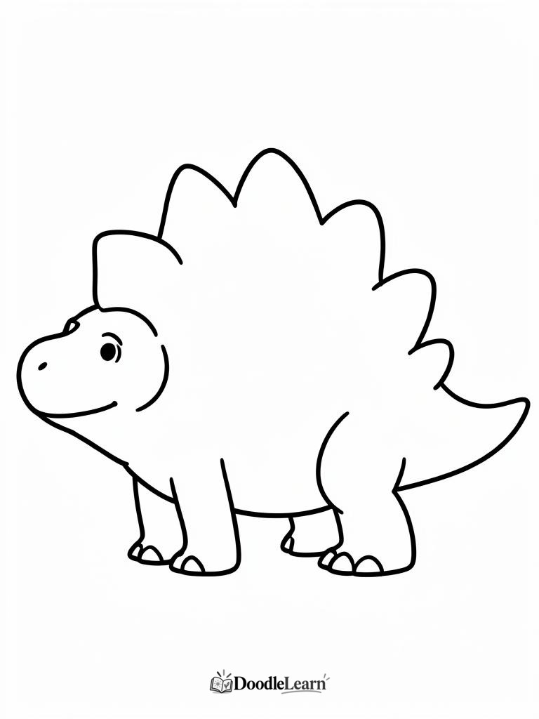 Simple Stegosaurus coloring page for toddlers and preschoolers