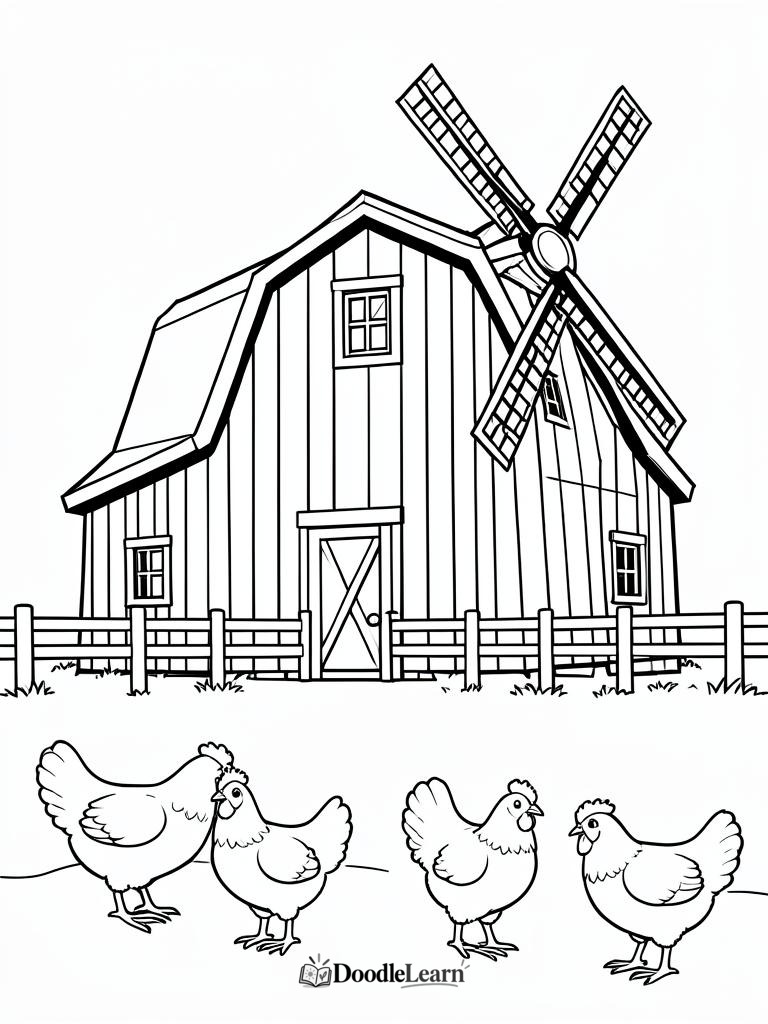 Free printable Piglets in the Pen coloring page for kids