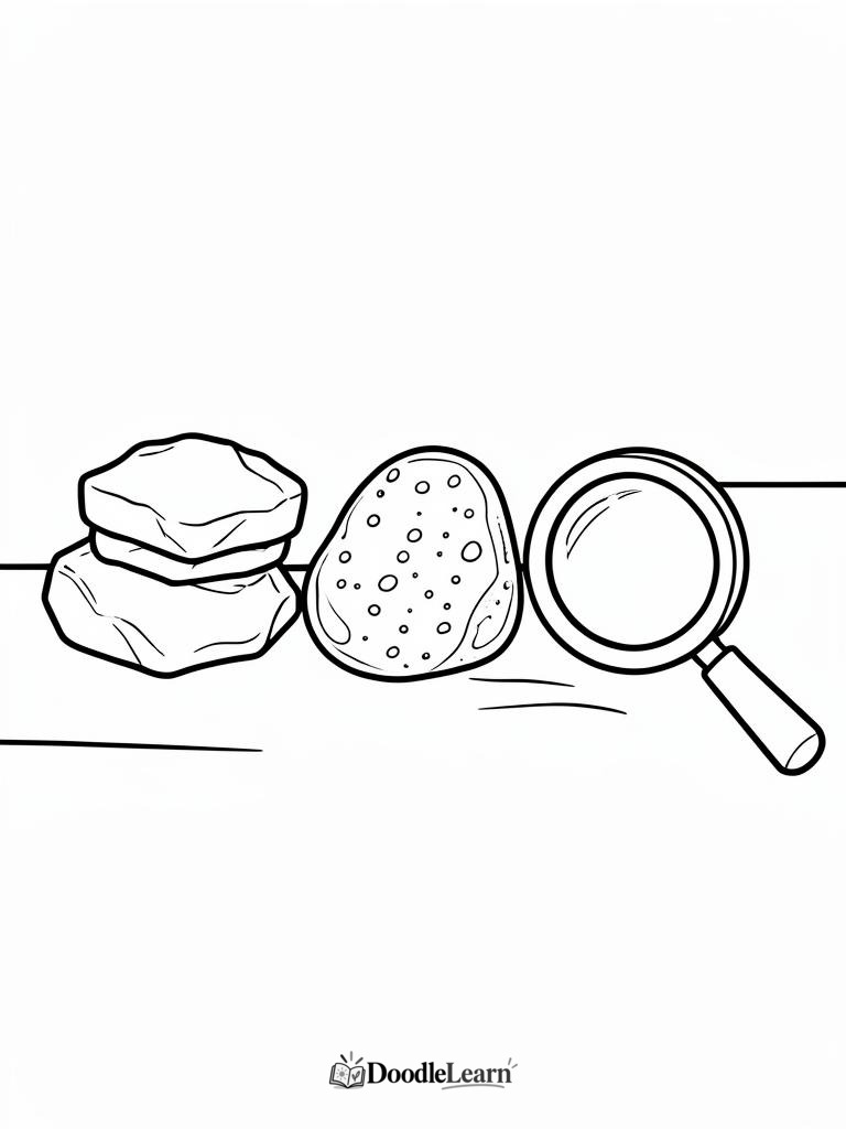 Free printable Rock Collection coloring page for kids
