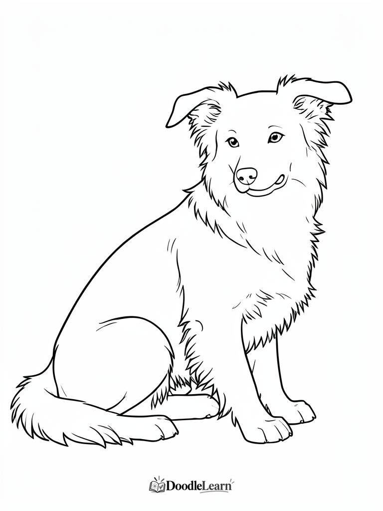 Free printable border collie coloring page for kids