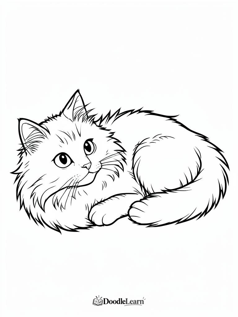 Free printable ragdoll cat coloring page for kids