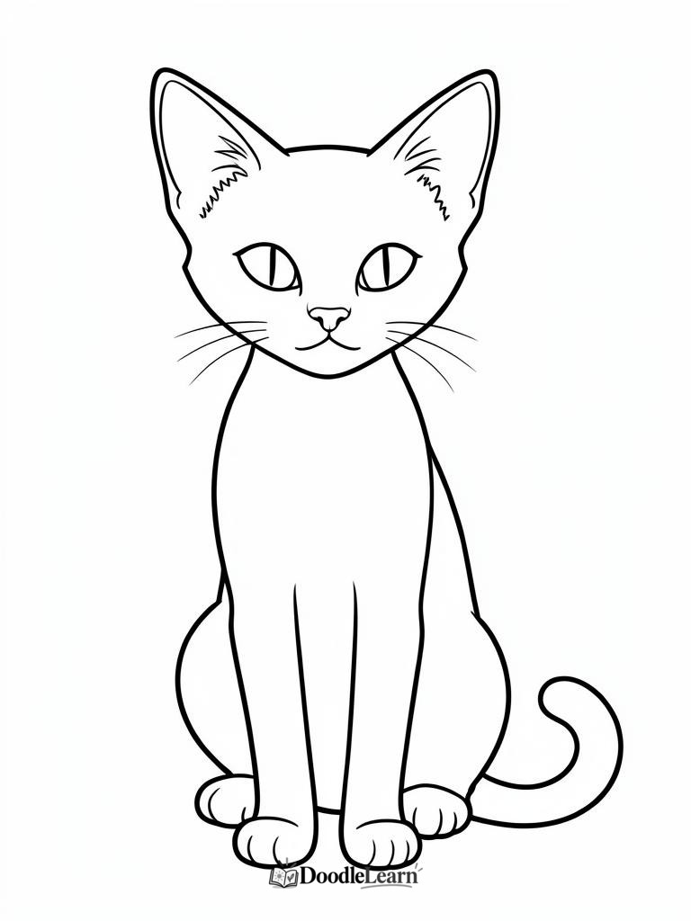 Free printable siamese cat coloring page for kids