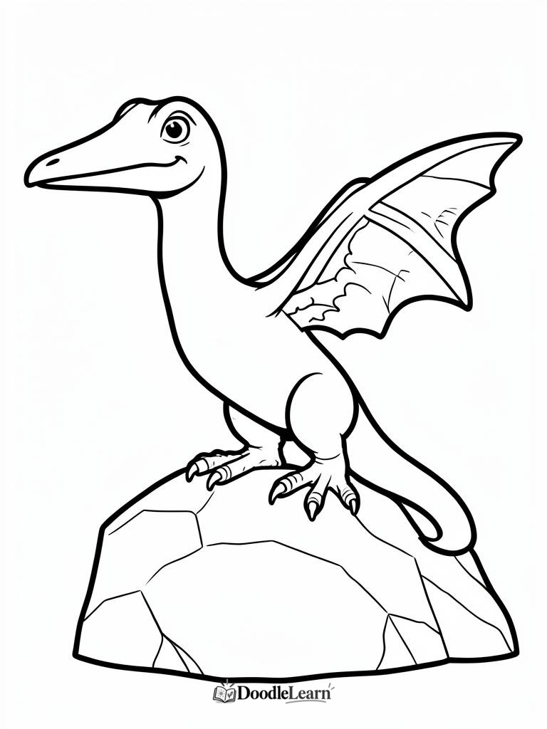 Free printable Long-Necked Dinosaur coloring page for kids