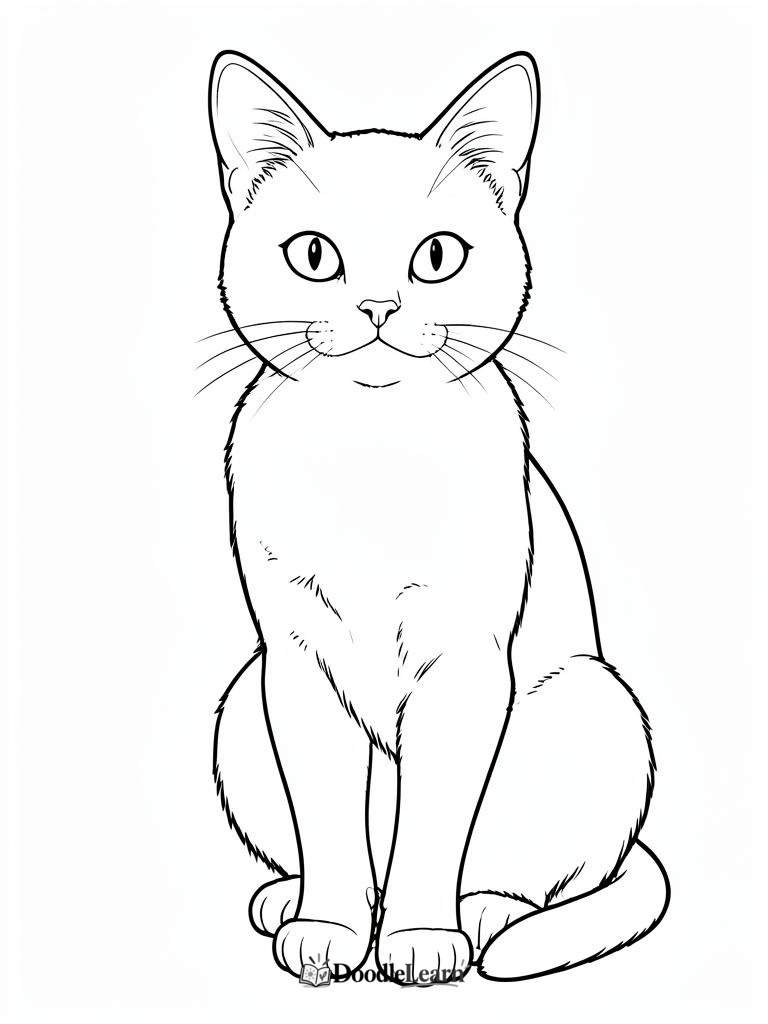 Free printable russian blue coloring page for kids